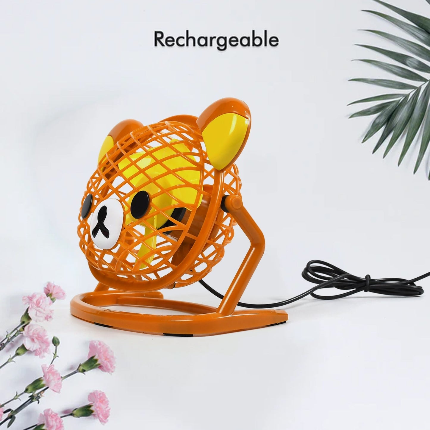 Stylish & Silent: Teddy Bear USB Fan for Any Space ? Adjustable Cooling!