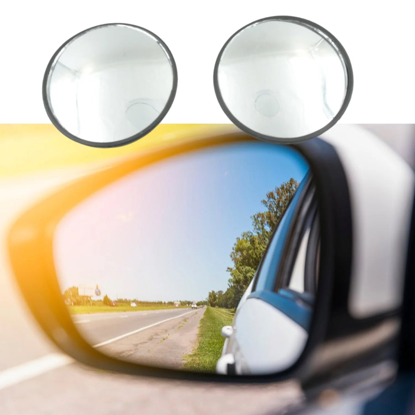 Car Blind Spot Mirror ? HD Glass, Convex & Frameless (2 Pcs Set)