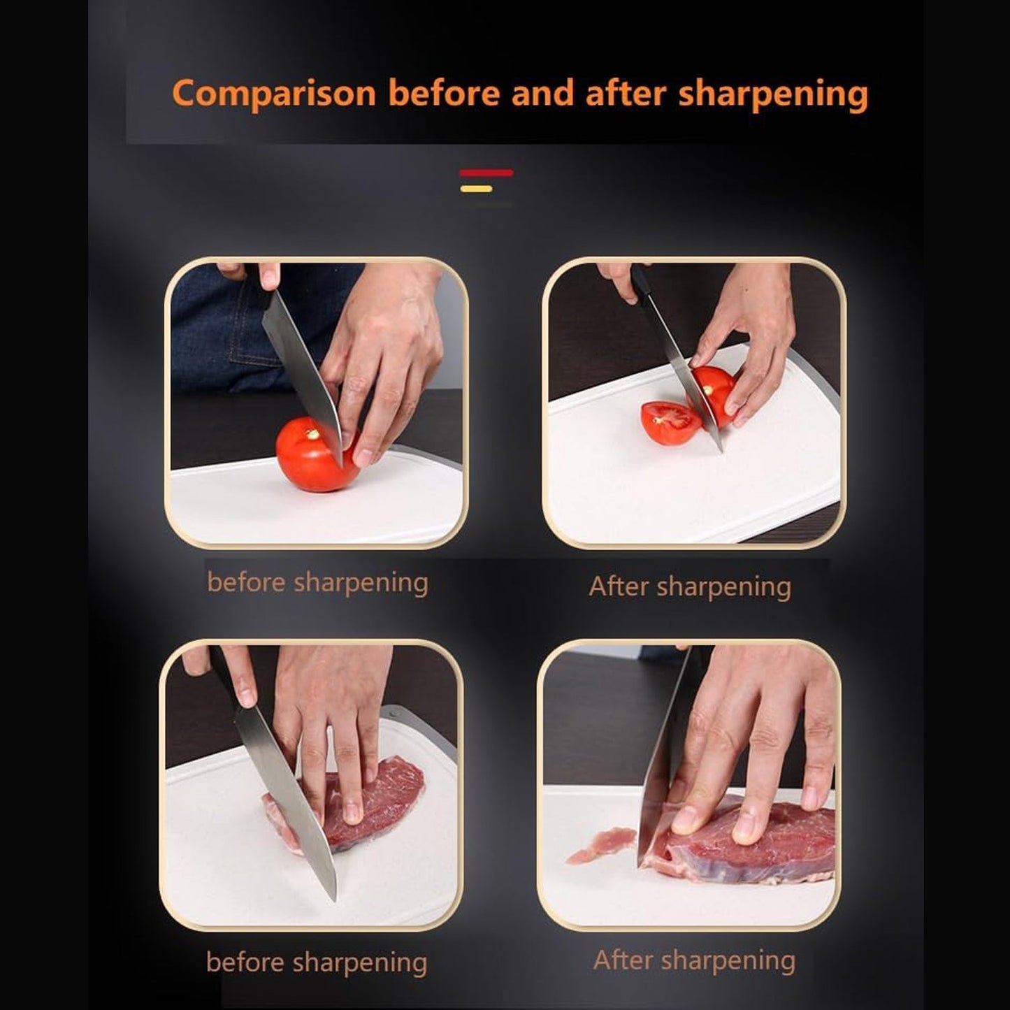 Kitchen Knife Sharpener ? Handheld for Chefs & Serrated Knives (1 Pc, Chopper Not Included)