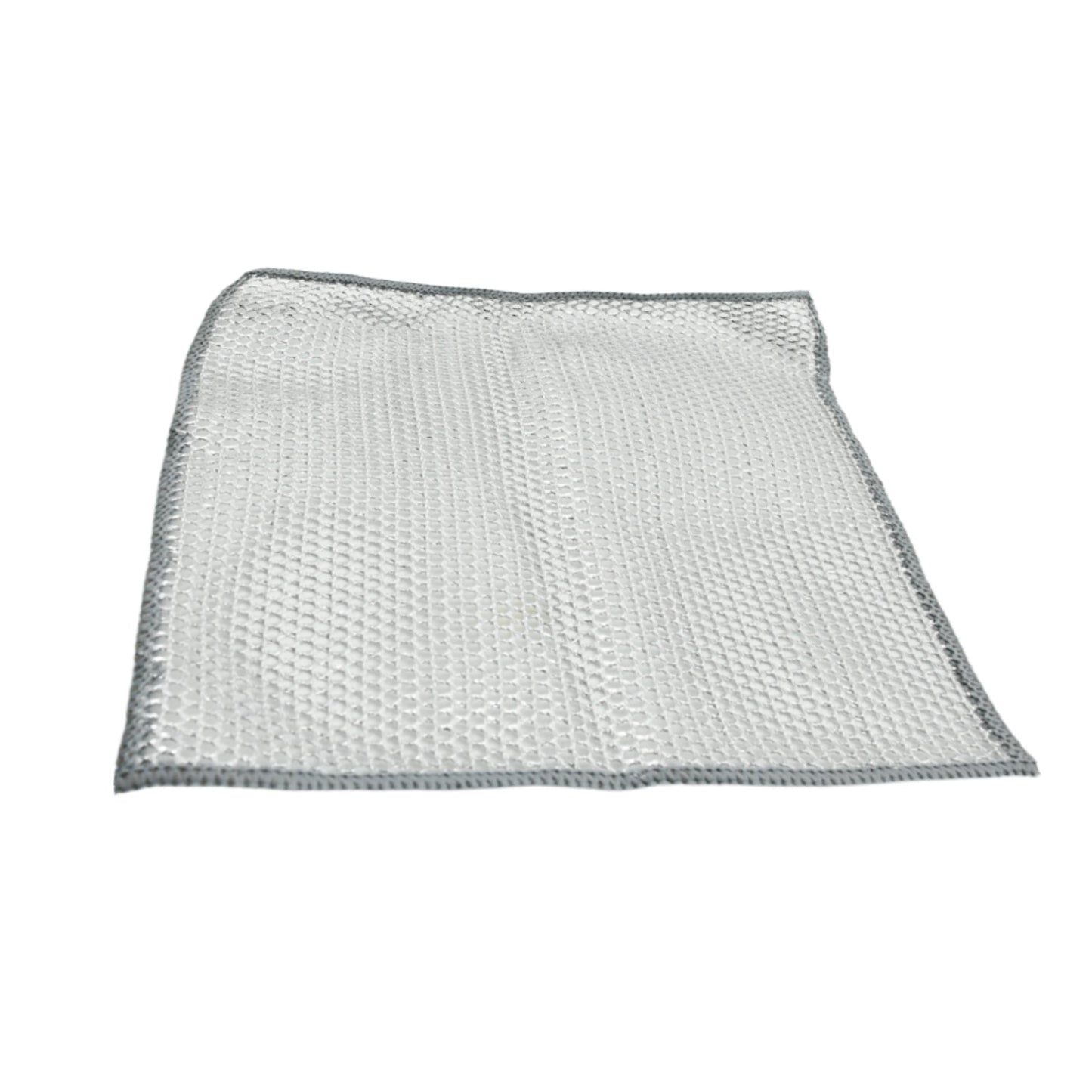 Double-Sided Microfiber Cloth & Stainless Steel Scrubber ? Non-Scratch Wire (1 Pc, 20x20 cm)