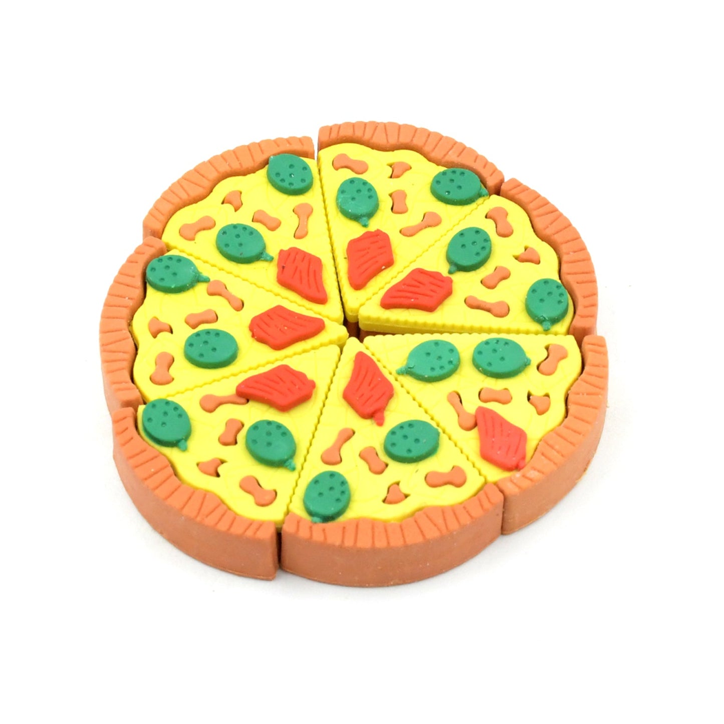 3D Pizza Slices Eraser Set ? Fancy & Colorful Stationery for Kids & Gifts (7 slice)