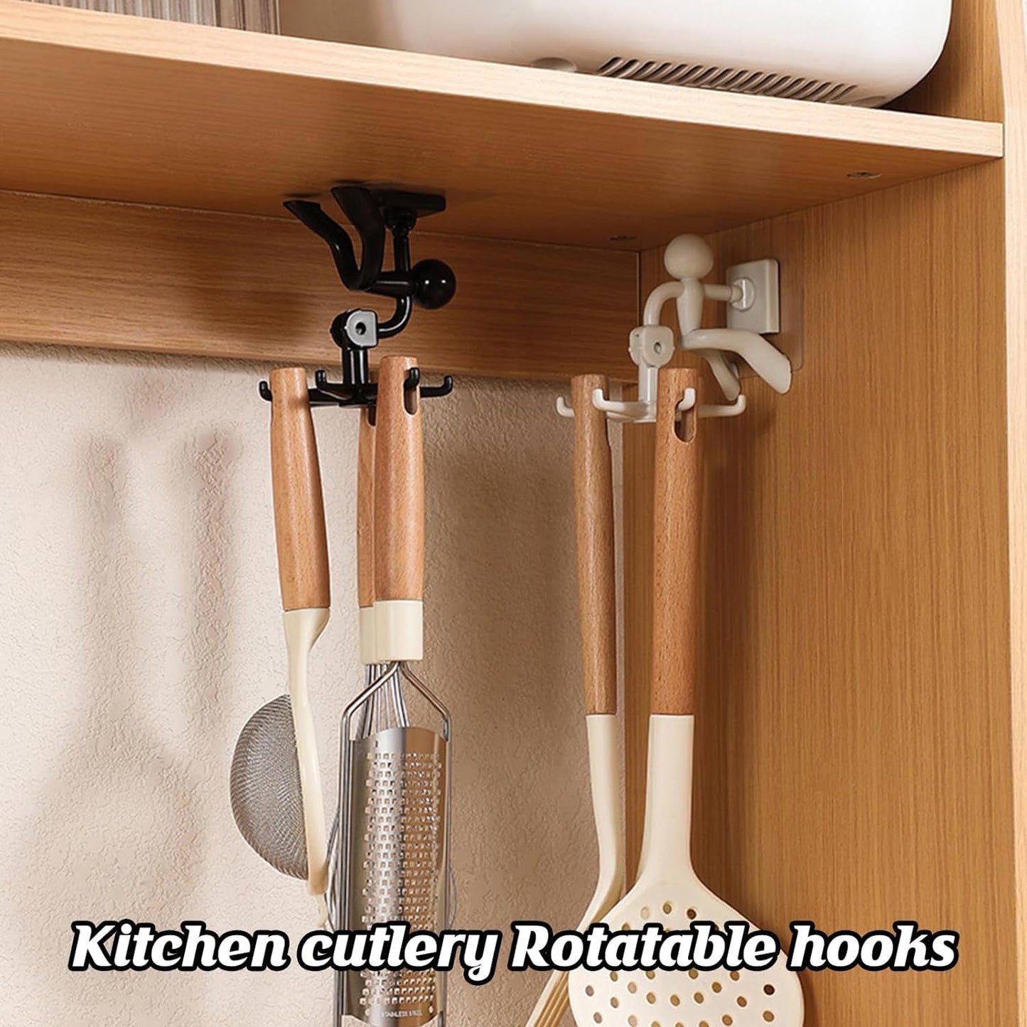 360° Rotating 6-Claw Hook ? Kitchen & Bathroom Organizer (1 Pc | White)