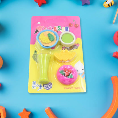 3D Mix Design Fancy & Stylish Colorful Erasers ? Cute Novelty Eraser Set for Kids & School Prize (1 Set)