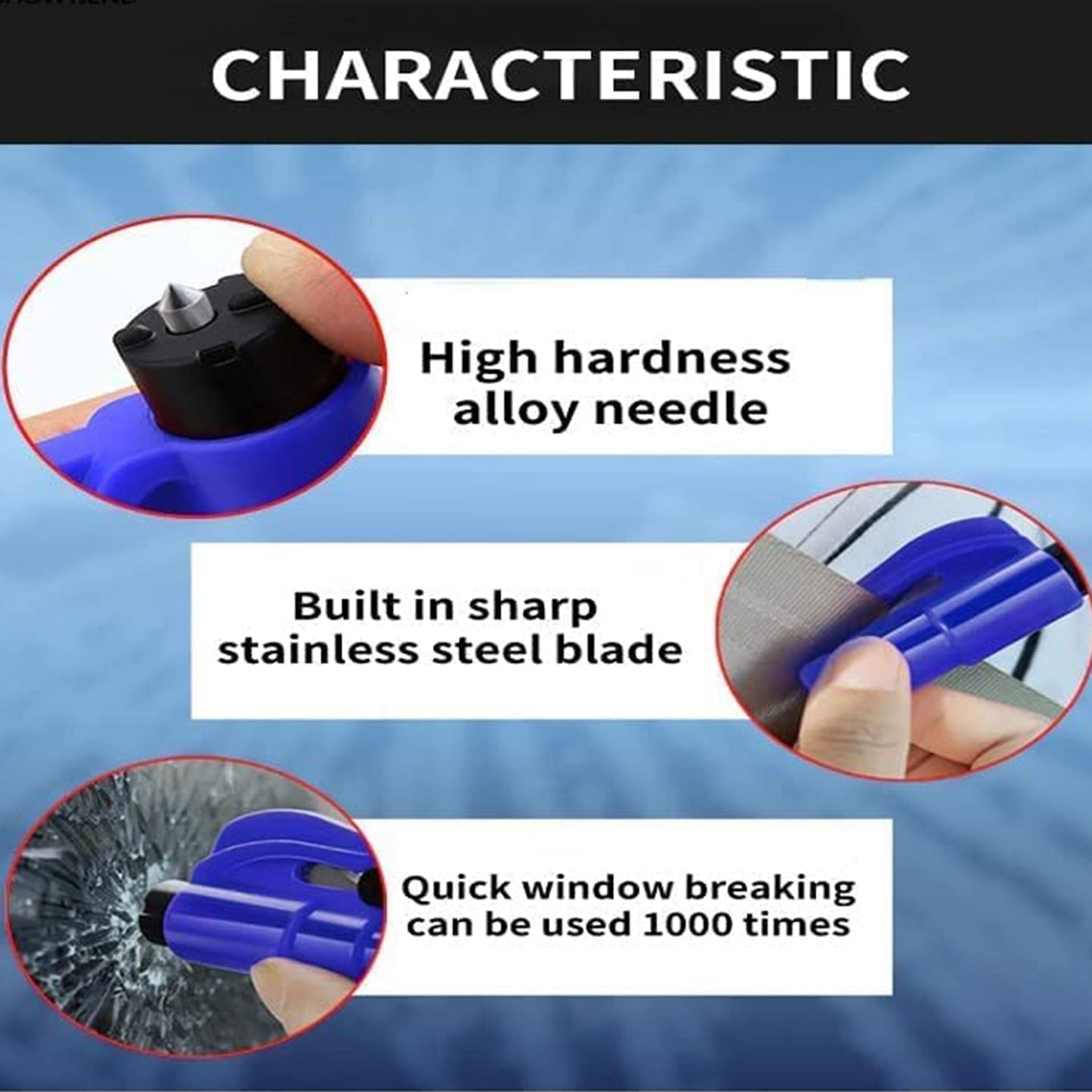 2-in-1 Emergency Safety Cutter ? Keychain Tool for Glass Breaking & Seatbelt Cutting, Portable & Handy