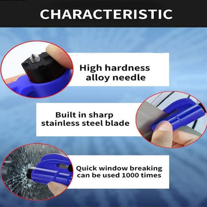 2-in-1 Emergency Safety Cutter ? Keychain Tool for Glass Breaking & Seatbelt Cutting, Portable & Handy