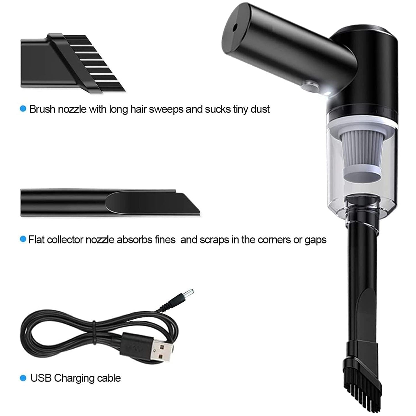 2 in 1 Wireless Vacuum Cleaner ? 120W Handheld USB Rechargeable for Home & Car (1 Pc)