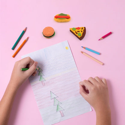 3D Food Fancy & Colorful Erasers ? Cute Novelty Eraser Set for Kids & School Prize (1 Set / Mix Design & Color)