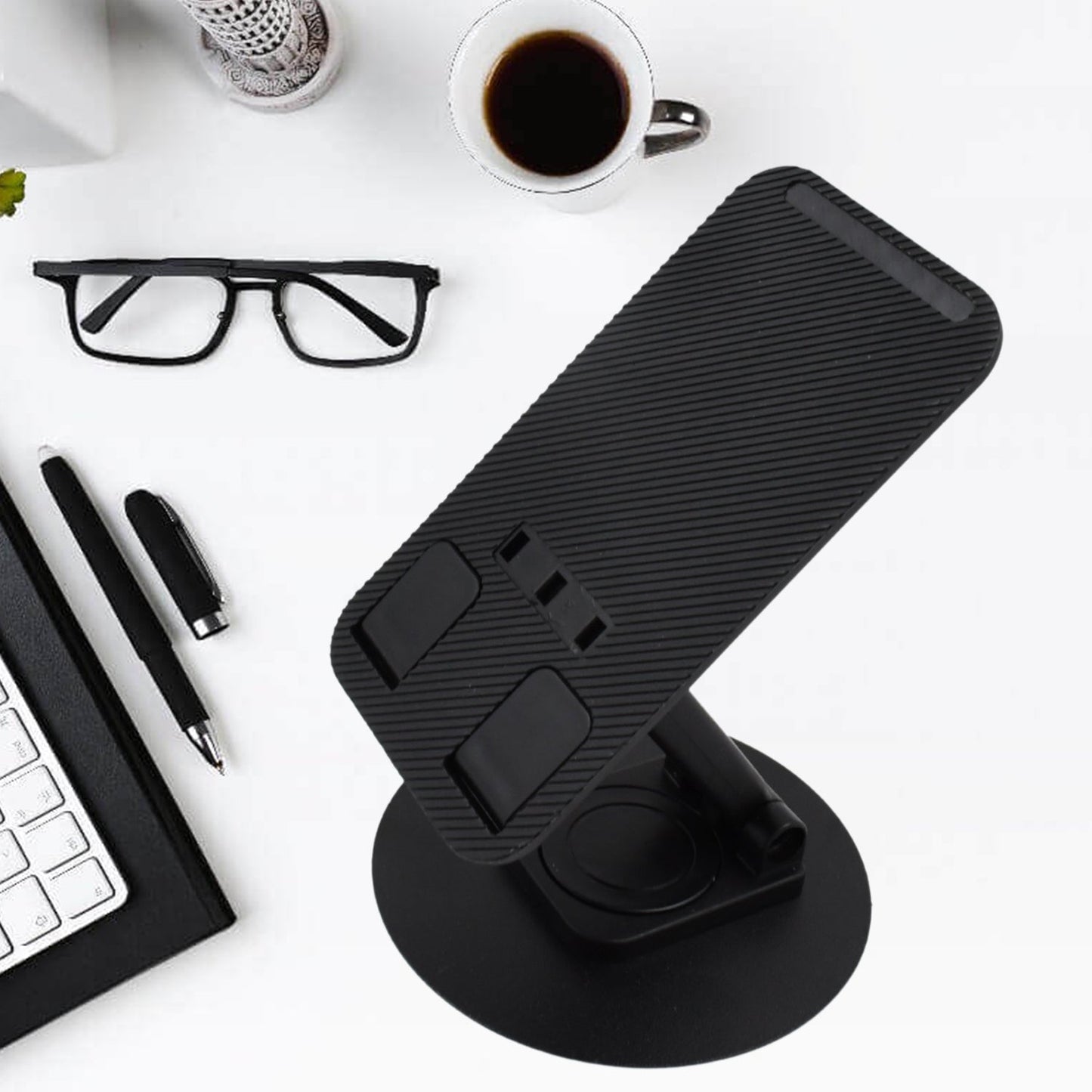 Rotating Foldable Mobile Stand ? Height & Angle Adjustable Phone Holder for Desk (1 Pc)