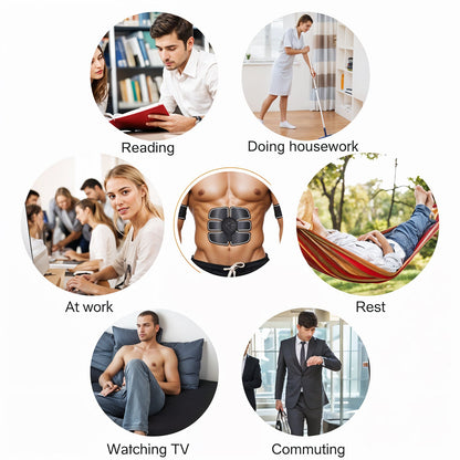 Wireless 6-Pack Abs Stimulator ? Rechargeable Vibrating Muscle Exerciser & Body Massager for Abdominal Training