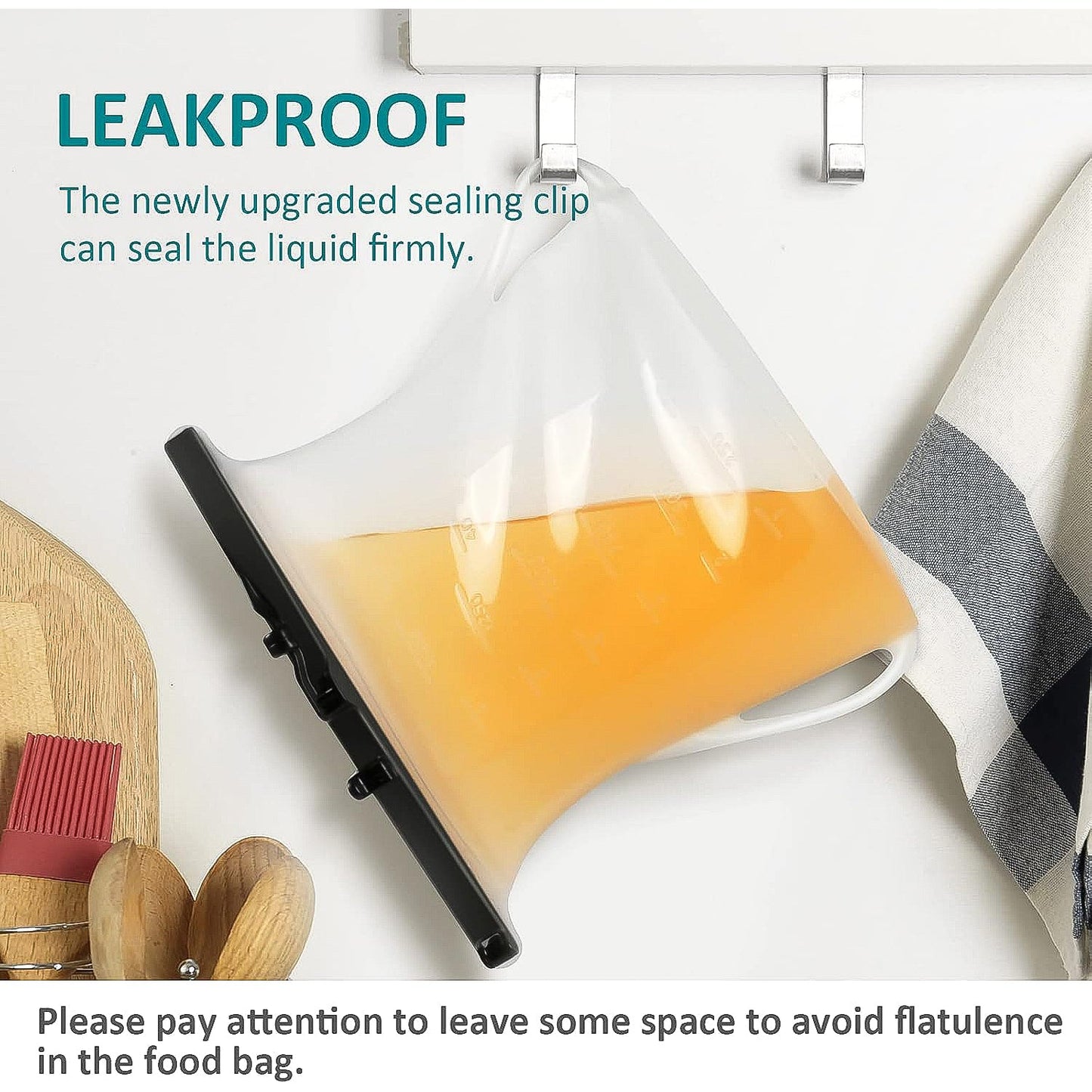 Reusable Silicone Food Bag ? Leakproof, Flat Bottom, BPA-Free, Microwave & Dishwasher Safe