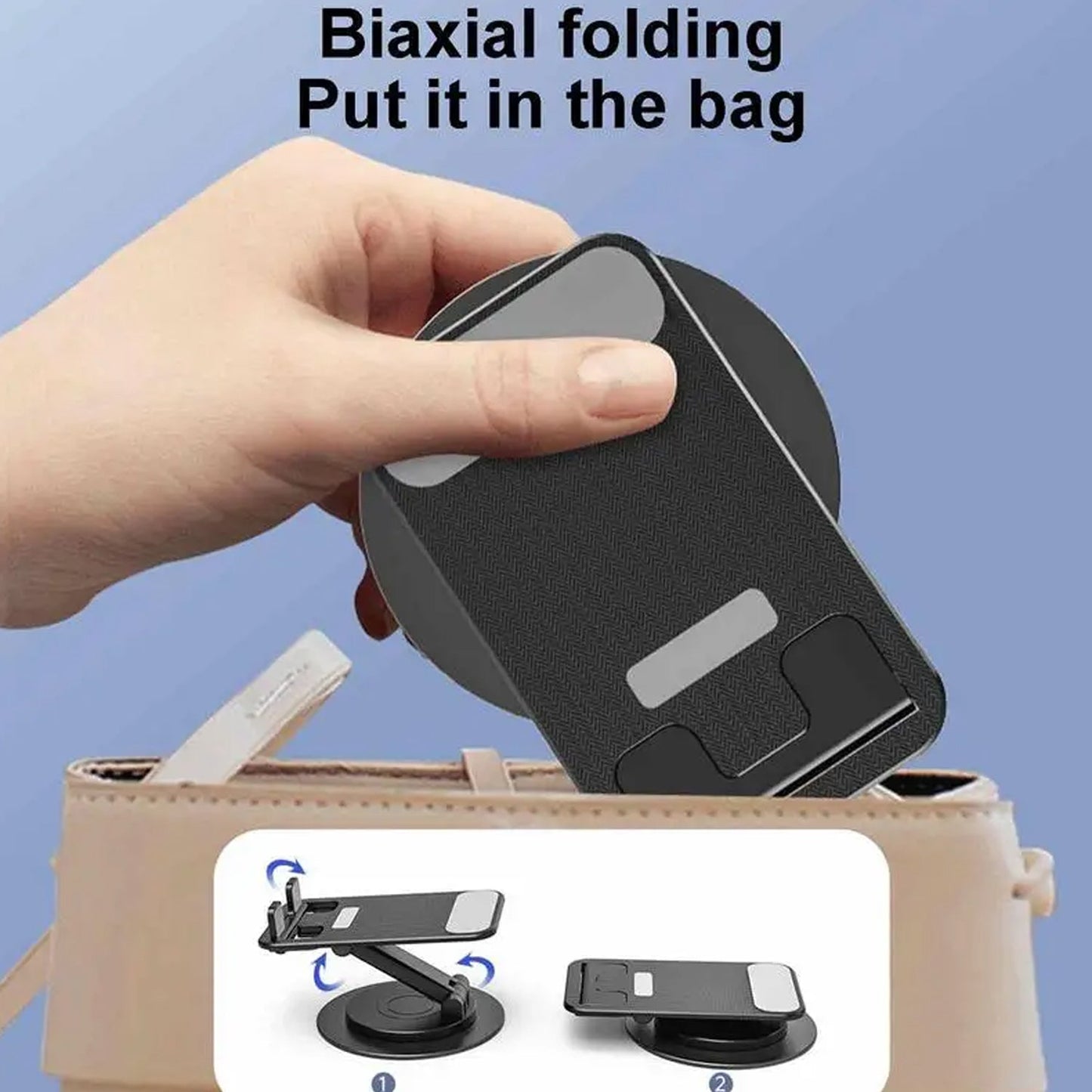 Rotating Foldable Mobile Stand ? Height & Angle Adjustable Phone Holder for Desk (1 Pc)