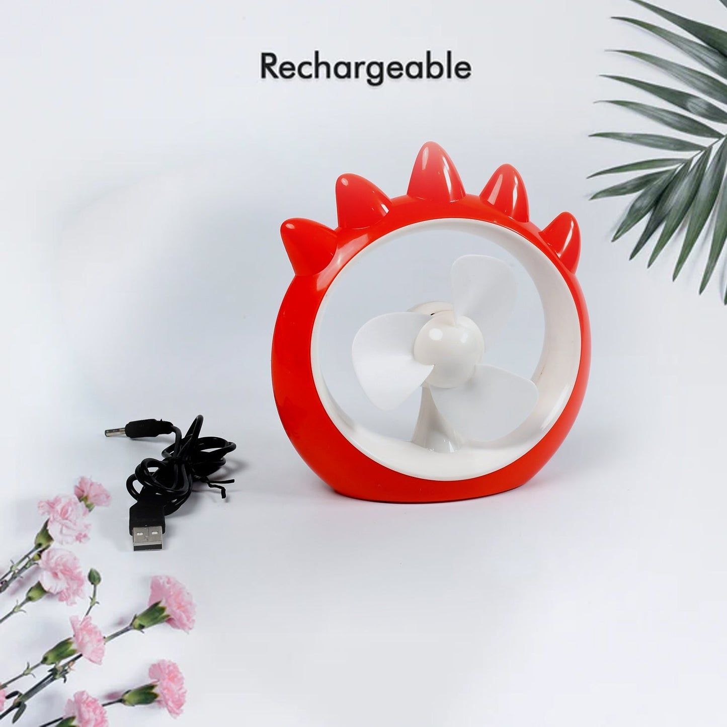 Mini Desktop Fan ? Rechargeable USB Cooling Fan for Home, Office & Car (Battery Not Included)