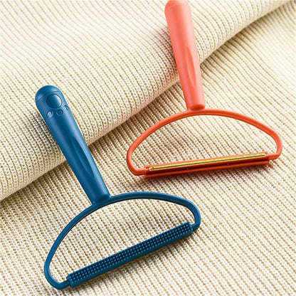 2-in-1 Portable Lint Remover ? Long-Handle Brush & Sticky Roller for Clothes, Furniture & Carpets (1 Pc)