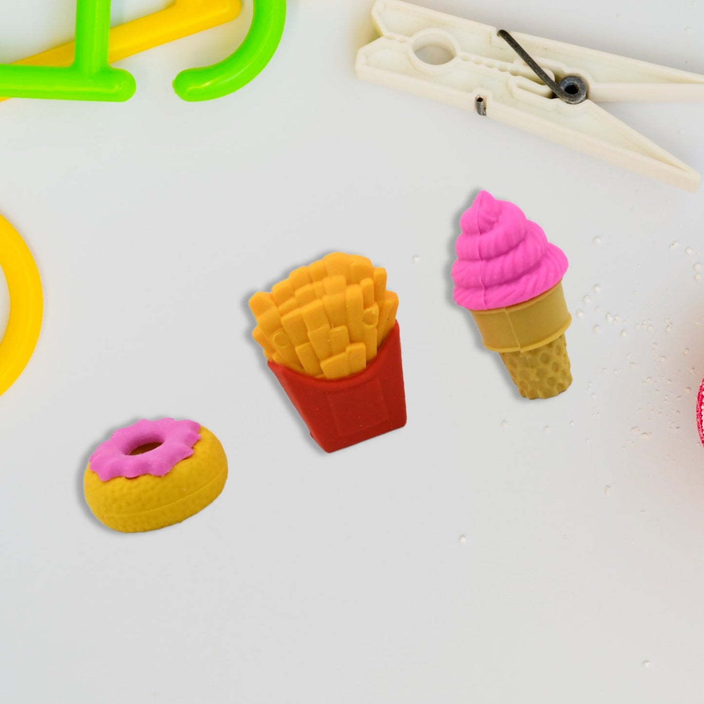 3D Food Fancy & Colorful Erasers ? Cute Novelty Eraser Set for Kids & School Prize (1 Set / Mix Design & Color)