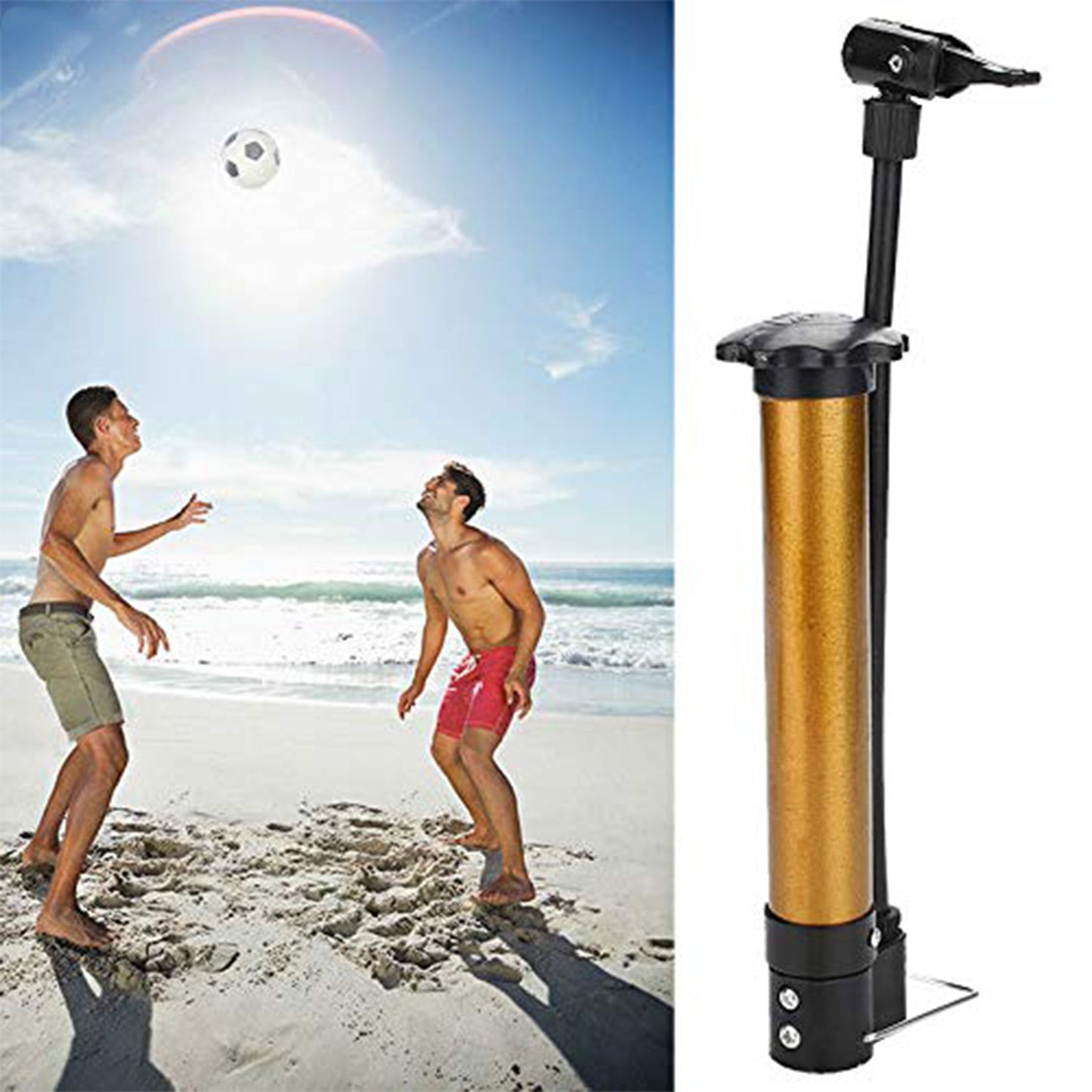 Mini Hand Air Pump ? Portable Metal High-Pressure Inflator for Sports (1 Pc)