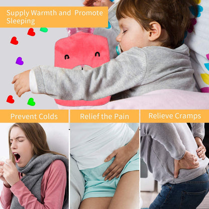 Pink Hot Water Bag with Cover ? Relief for Neck, Shoulders & Cramps