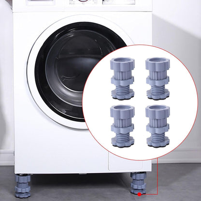 Adjustable Anti-Vibration Washing Machine Support Stand ? Non-Slip PVC Lifting Stand (4 Pc Set)