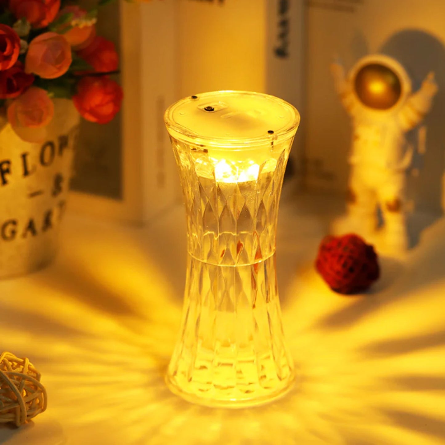 Multipurpose crystal table lamp for hotel, office, and children?s room