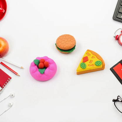 3D Food-Shaped Colorful Eraser Set ? Cute Novelty Mini Erasers for Kids (5 Pc Set)