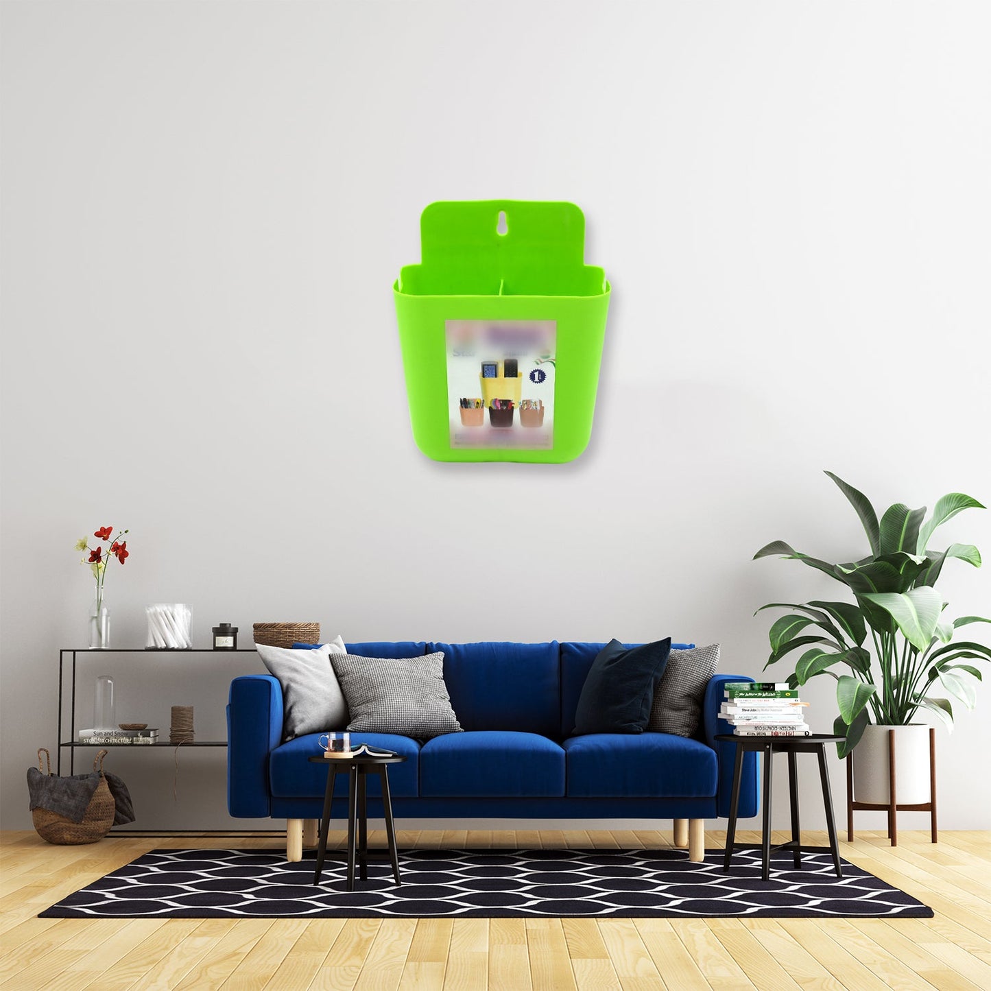 2-Section Multipurpose Wall Holder ? Mobile, Remote & Makeup Brush Storage (1 Pc)