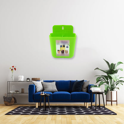 2-Section Multipurpose Wall Holder ? Mobile, Remote & Makeup Brush Storage (1 Pc)
