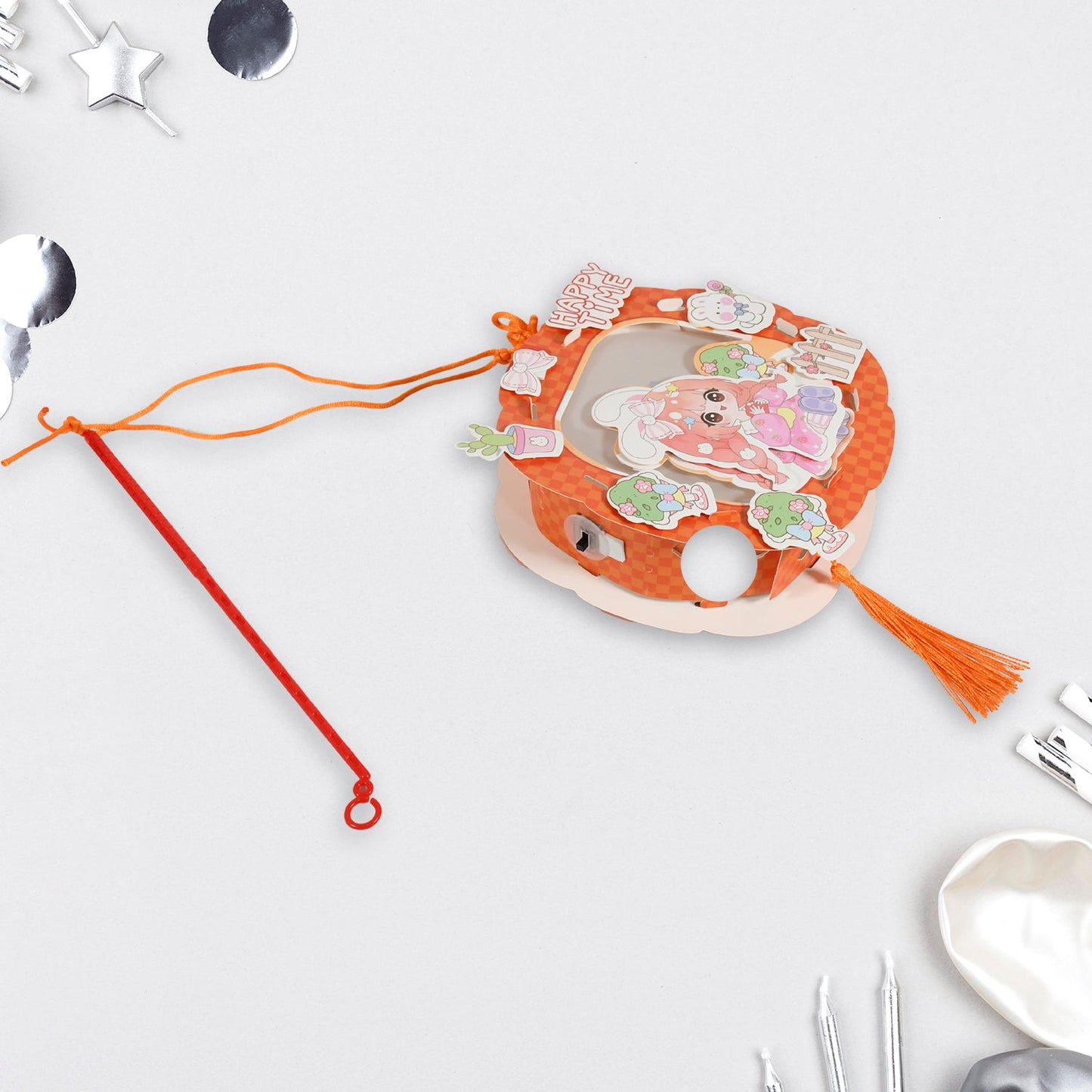 DIY Handmade Cartoon Paper Lanterns ? Antique Hollow-Out LED Projection for Festival Decor