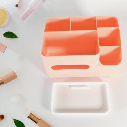6-Compartment Desk Organizer ? Multi-Function Storage for Tissue, Stationery, Remote & Mobile (Home/Office)