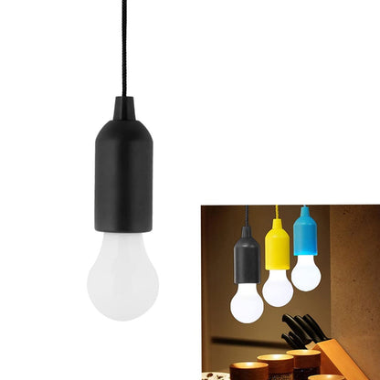 LED Pull Cord Light ? Hanging Black LED Bulb (1 Pc)