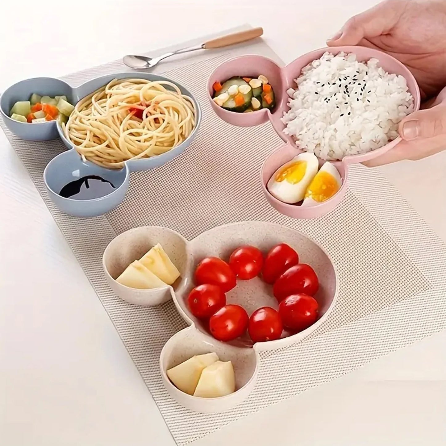 Mickey Mouse Shape Plates for Kids, BPA Free, & Unbreakable Children?s Food Plate, Kids Bowl, Fruit Plate, Baby Cartoon Bowl Plate, Tableware (1 Pc)