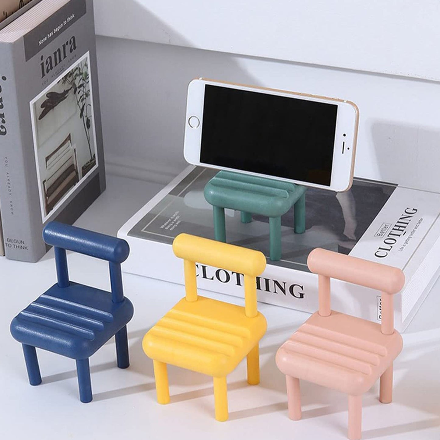 Mini Chair Mobile Phone Holder ? Portable & Stylish Stand for All Smartphones, Ideal for Desk & Office Use (1 Pc)