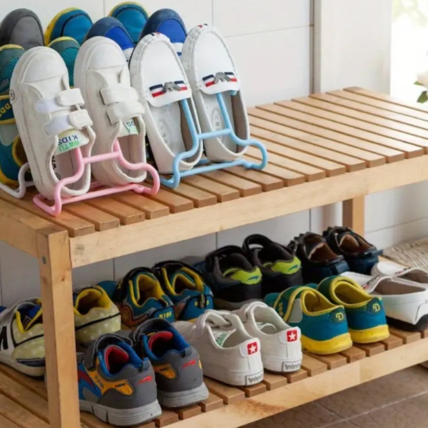 Multi-Function Drying Rack & Shoe Organizer ? Hanging Storage Shelf for Wardrobe & Closet, Shoe Stand & Holder (2 Pc Set)