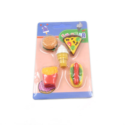 3D Food Fancy & Colorful Erasers ? Cute Novelty Eraser Set for Kids & School Prize (1 Set / Mix Design & Color)