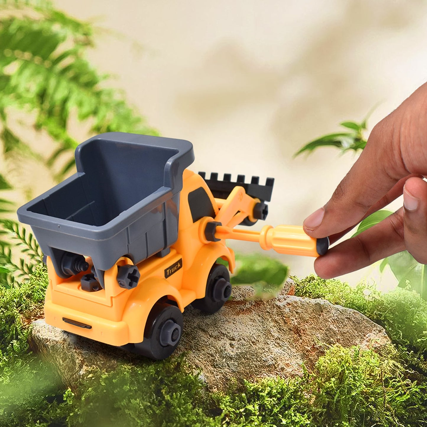 Engineering Vehicles Nut Assembly Toy ? DIY Vehicle Model Set for Kids, Simulation Car Construction Toy (2 Pc Set)