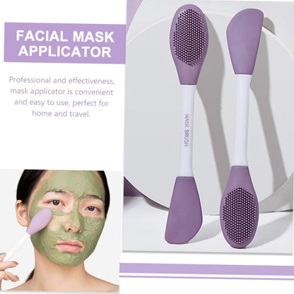 Double-Headed Silicone Mask Brush ? Facial Cleansing & Mask Application Tool (1 Pc)