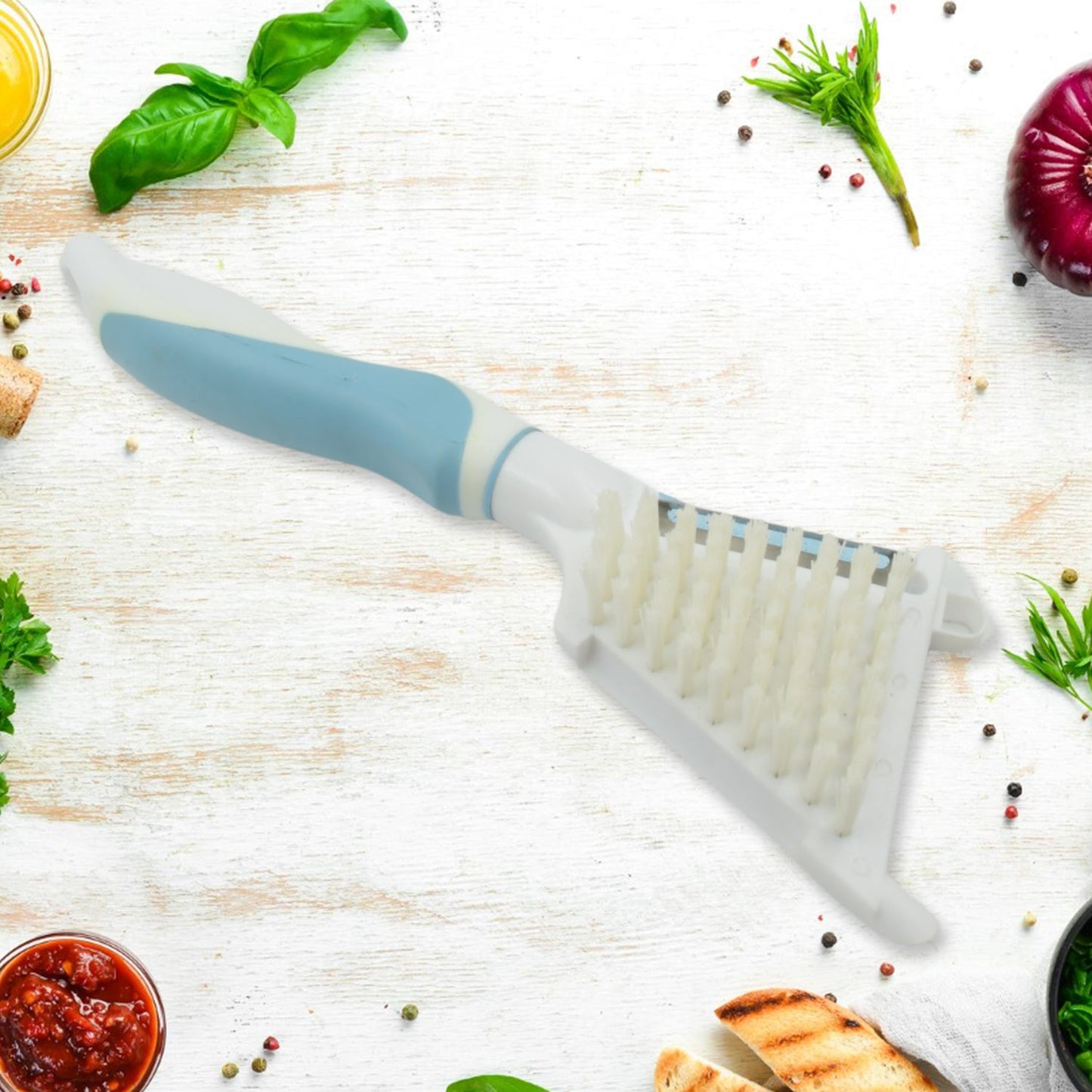 Multipurpose Peeler Brush ? Stainless Steel Peeler with Cleaning Brush (1 Pc)