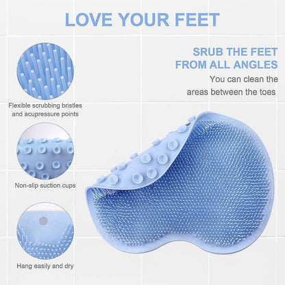 Silicone Bath Massage Cushion ? Suction Cup Exfoliating Foot Scrubber & Mat