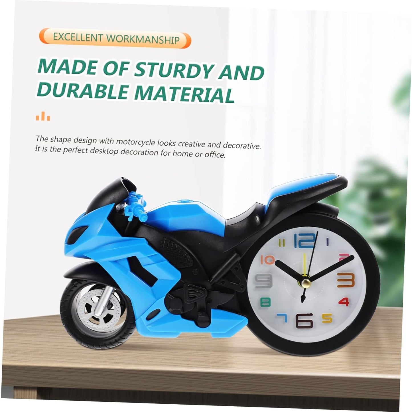 Retro Motorcycle Alarm Clock ? Novelty Bike Engine Style Desk Clock