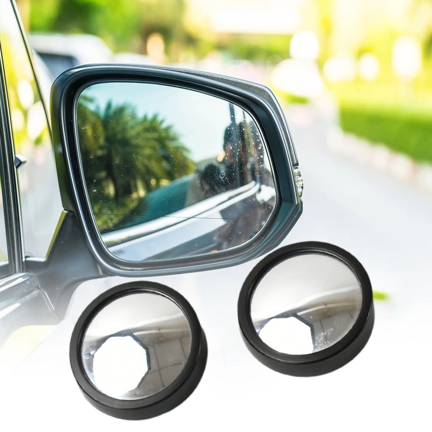 Car Blind Spot Mirror ? HD Glass, Convex & Frameless (2 Pcs Set)