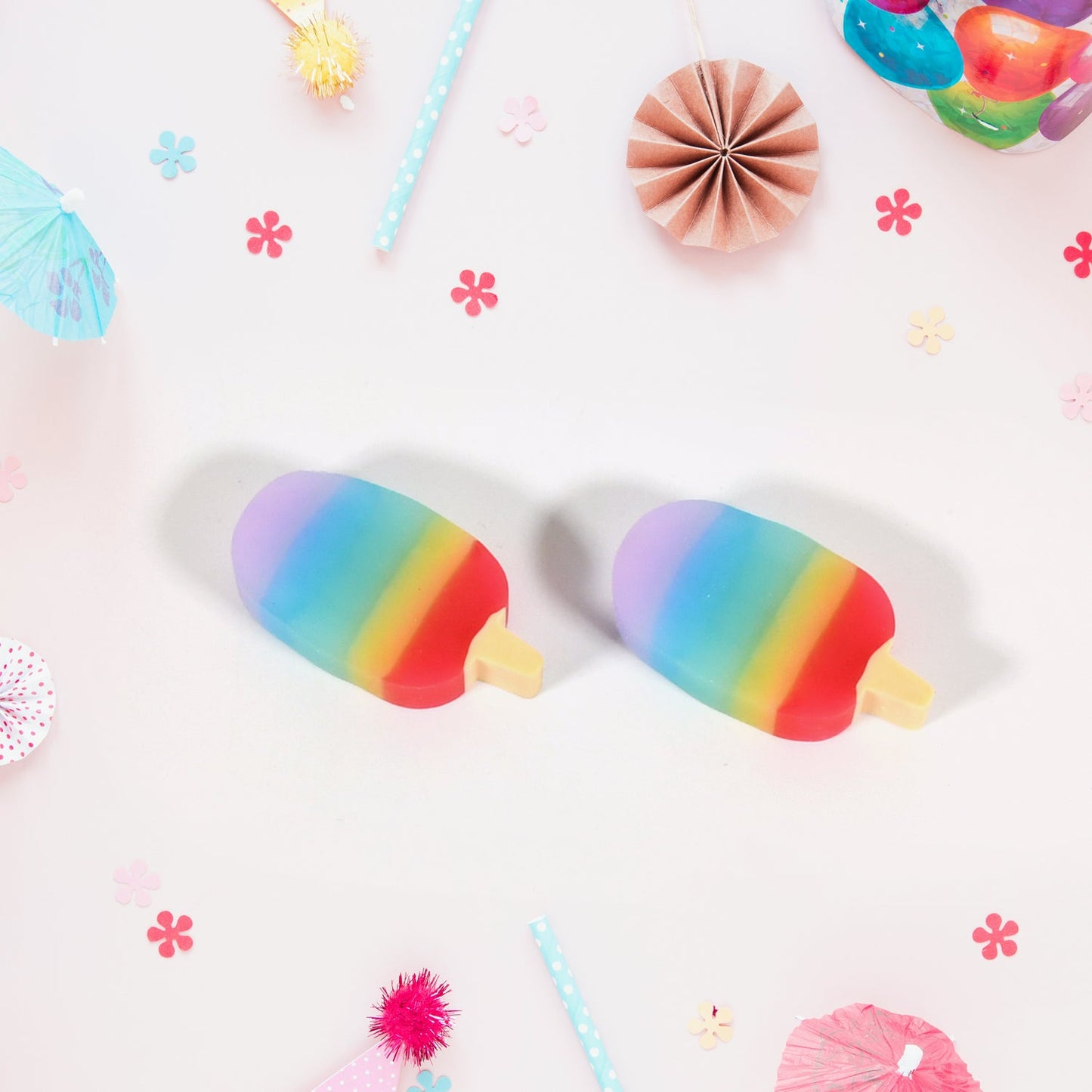 Jelly Popsicle Erasers ? Cute & Fancy Mini Erasers for Kids (2 Pc Set, Mix Design)