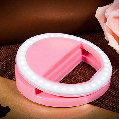 Phone Selfie Ring Light ? Battery Operated Clip-On Light for Smartphone Photography (Battery Not Included)