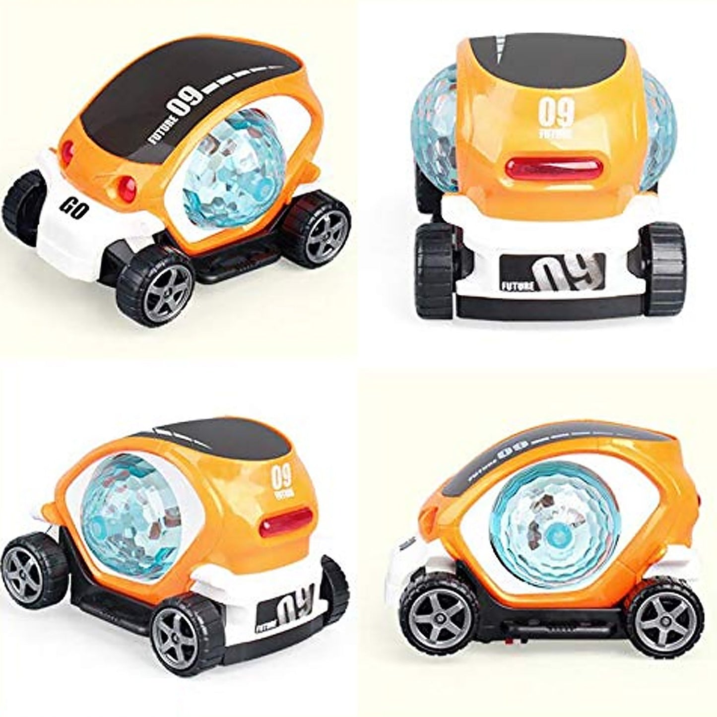 360° Rotating Stunt Car Toy ? Bump & Go with 4D Lights, Music & Disco Ball (1 Pc, Battery Not Included)
