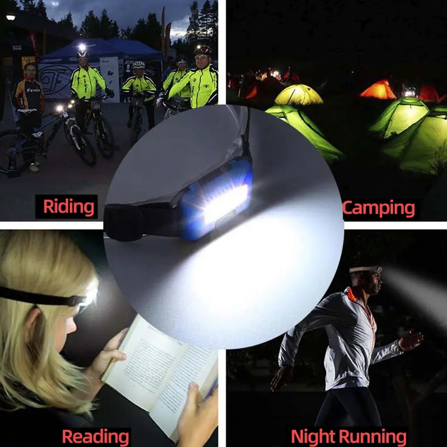 10W COB Waterproof Headlamp ? Portable Lantern for Camping, Hiking, Cycling & Hunting (1 Pc)