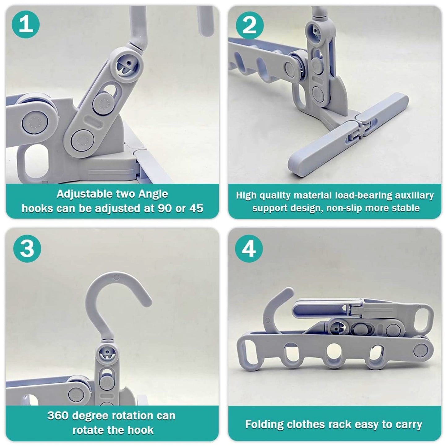 5-Hole Foldable Clothes Hanger ? Robust, Space-Saving Travel Rack