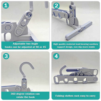 5-Hole Foldable Clothes Hanger ? Robust, Space-Saving Travel Rack