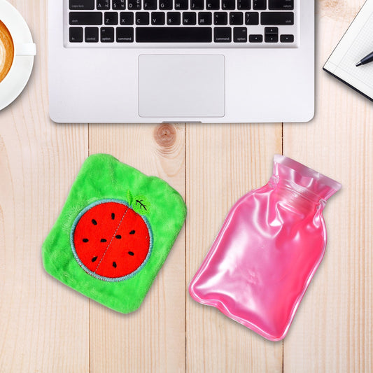 Watermelon Small Hot Water Bag with Cover ? Pain Relief Warmer