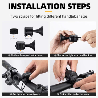 Loud 120dB Bicycle Air Horn ? Waterproof Electric Bell with Long Battery Life