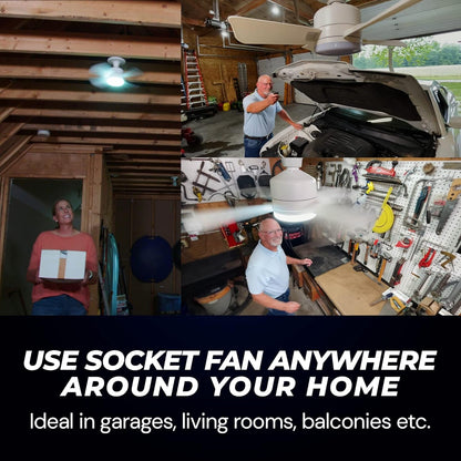 Original Cool LED Socket Fan Light ? Ceiling Fan Replacement, 1000 Lumens/5000K, Remote Controlled (Remote Battery Not Included)