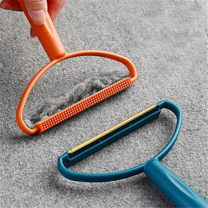 2-in-1 Portable Lint Remover ? Long-Handle Brush & Sticky Roller for Clothes, Furniture & Carpets (1 Pc)