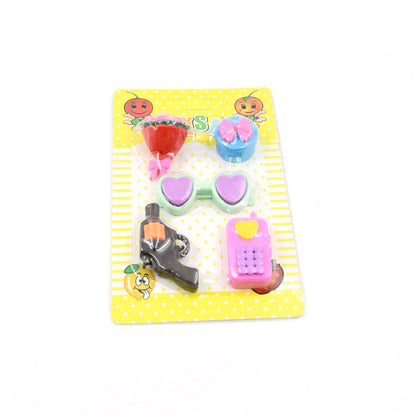 Fancy Colorful Eraser Set for Kids? Parties & School (1 Set, Mixed Design)