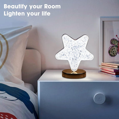 Star Crystal Diamond Touch Lamp ? USB Rechargeable, 3-Way Dimmable